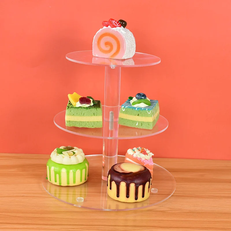 

Acrylic Cake Stand 3 Tier Clear Circle Round Cake Holder Baby Shower Wedding Birthday Pastry Cupcake Dessert Cake Display