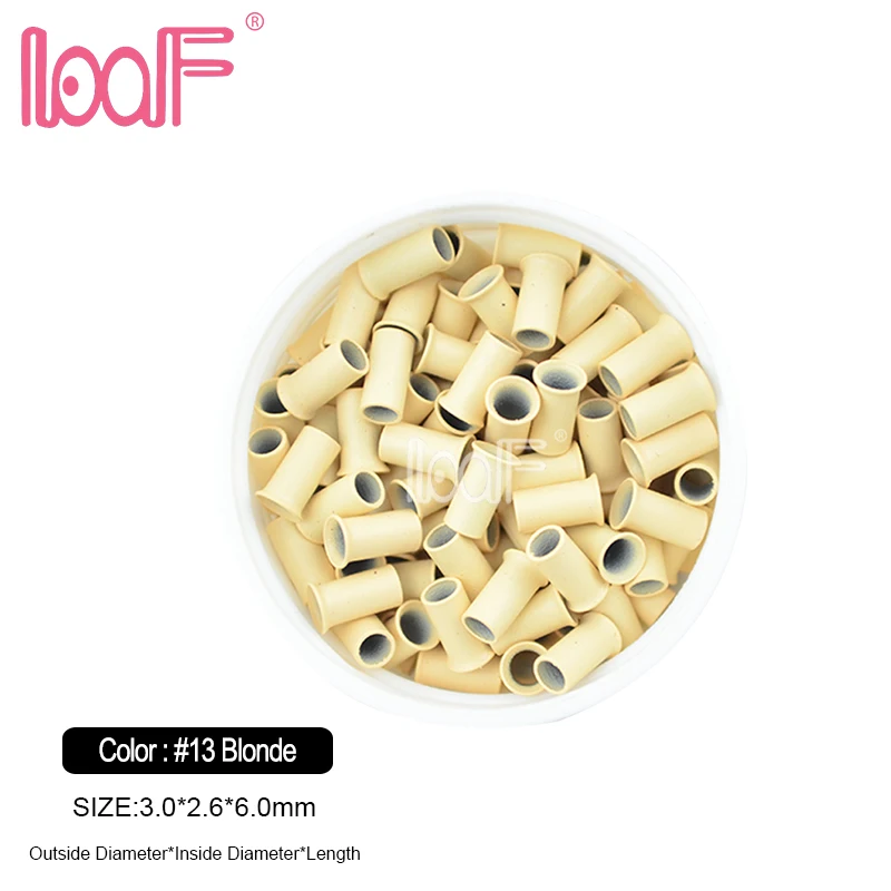 LOOF 10000pcs 3.0mmx2.6mmx6.0mm copper microring bead tube tools for Hair Extensions 5 Colors Available | Шиньоны и парики