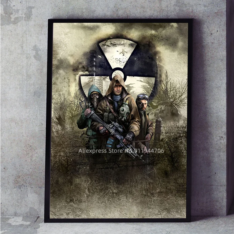 Игровой постер сталкера с прозрачным небом и принты Картина на холсте Настенная
