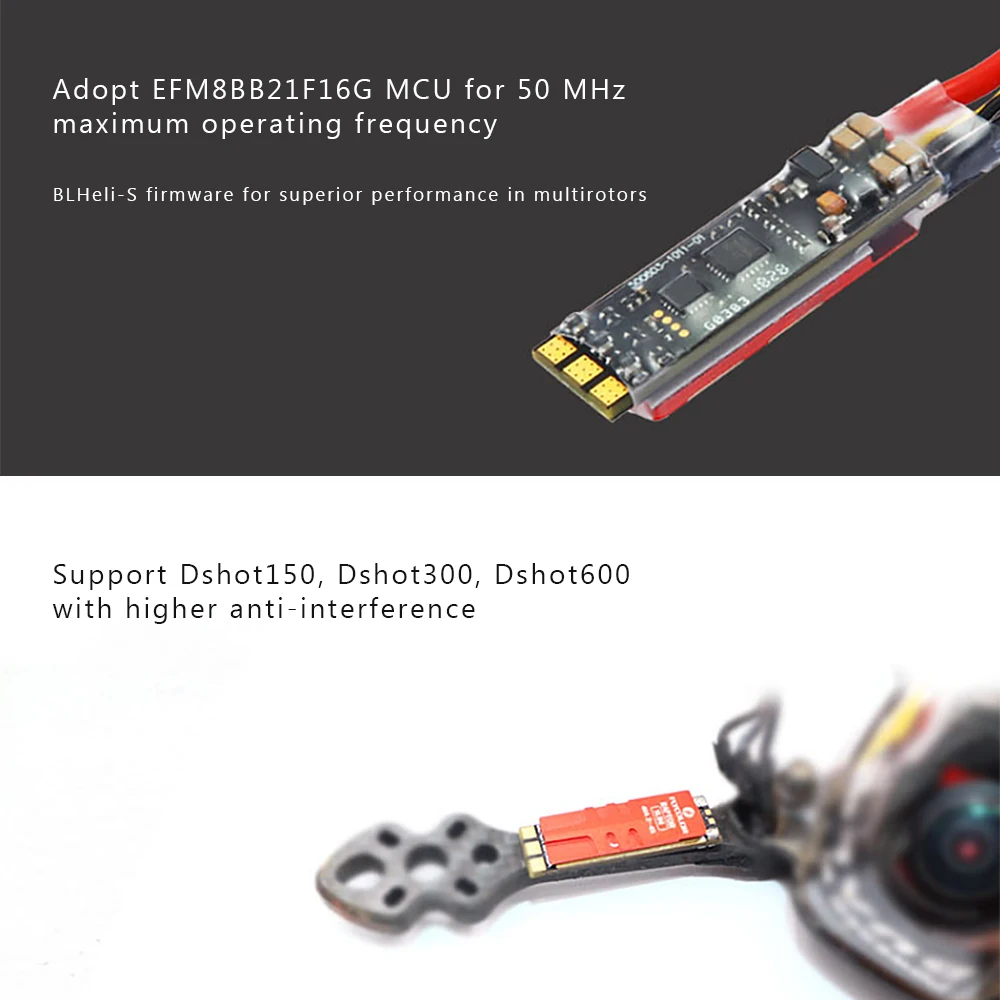 Flycolor RAPTOR SLIM 40A 2-4S бесщеточный ESC Dshot BLHeli-S для радиоуправляемого FPV гоночного дрона