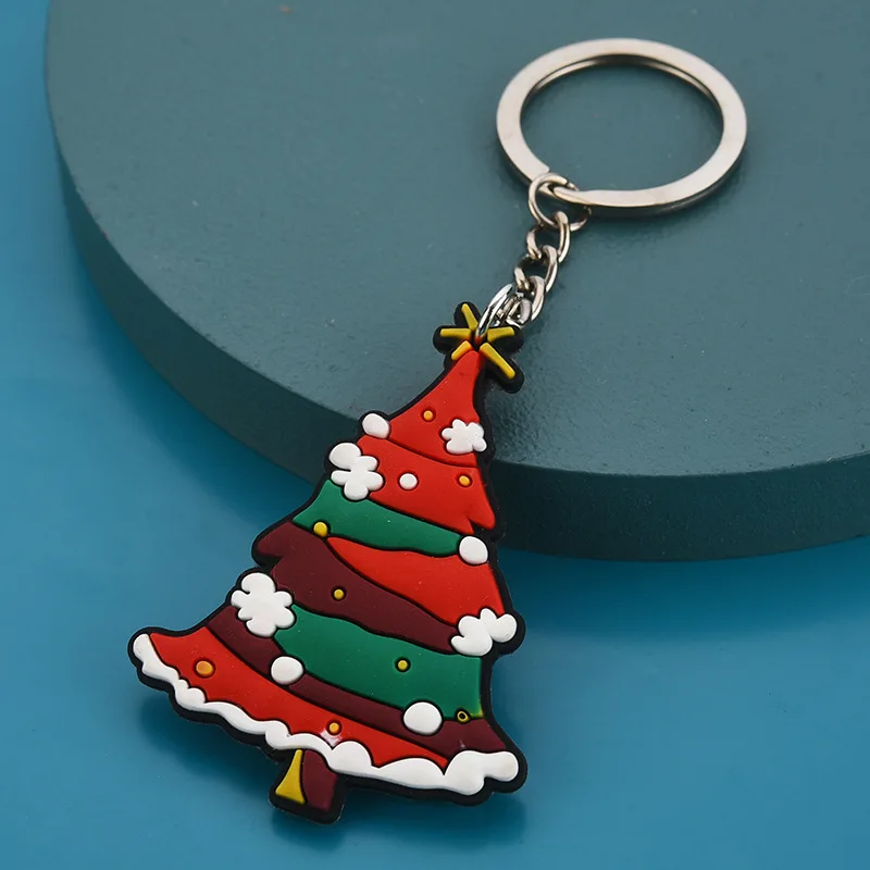 

New Creative Christmas Keychain Santa Claus Elk Snowman Keychain Keyring Mobile Phone Bag Cute Pendant Gifts for Friends