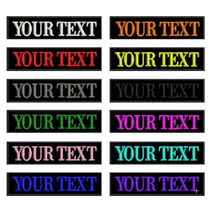 Пользовательское имя заплатка с текстом полосы значок железа на или пришить крюк