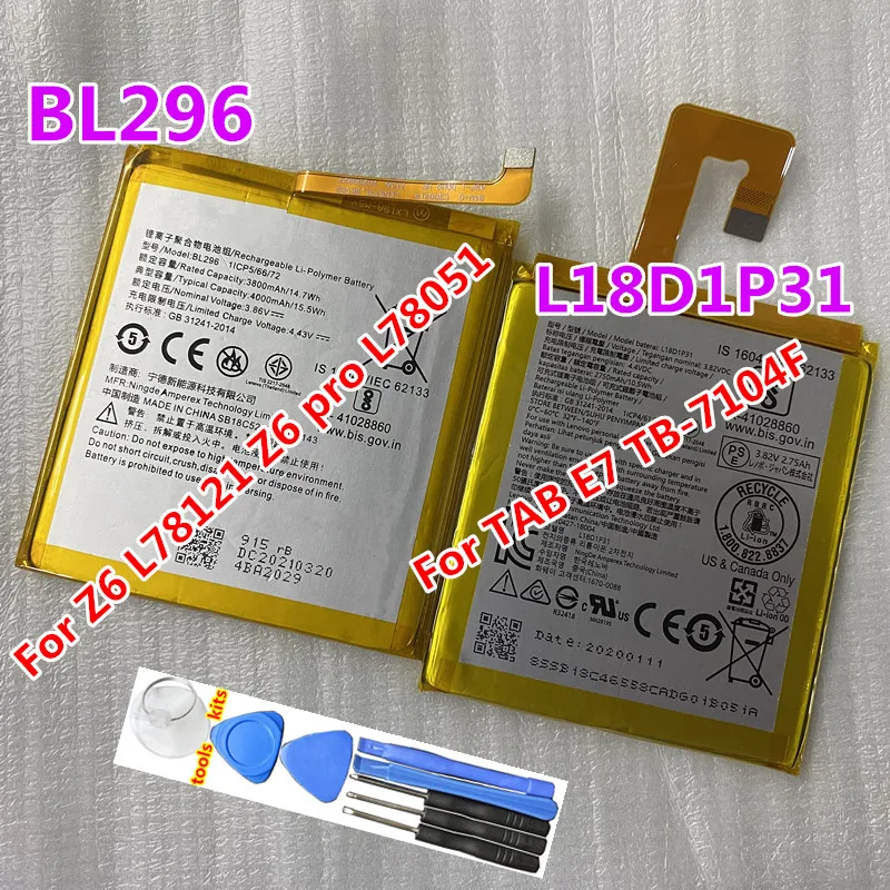 Новый оригинальный аккумулятор BL296 L18D1P31 LB001 для телефона Lenovo Z6 L78121 Z6pro pro L78051 TAB E7 -