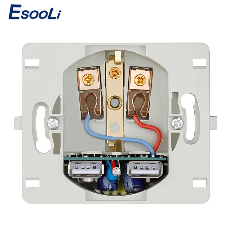 Сетевое зарядное устройство EsooLi с двумя USB портами 2400 мА евровилка|Электрические