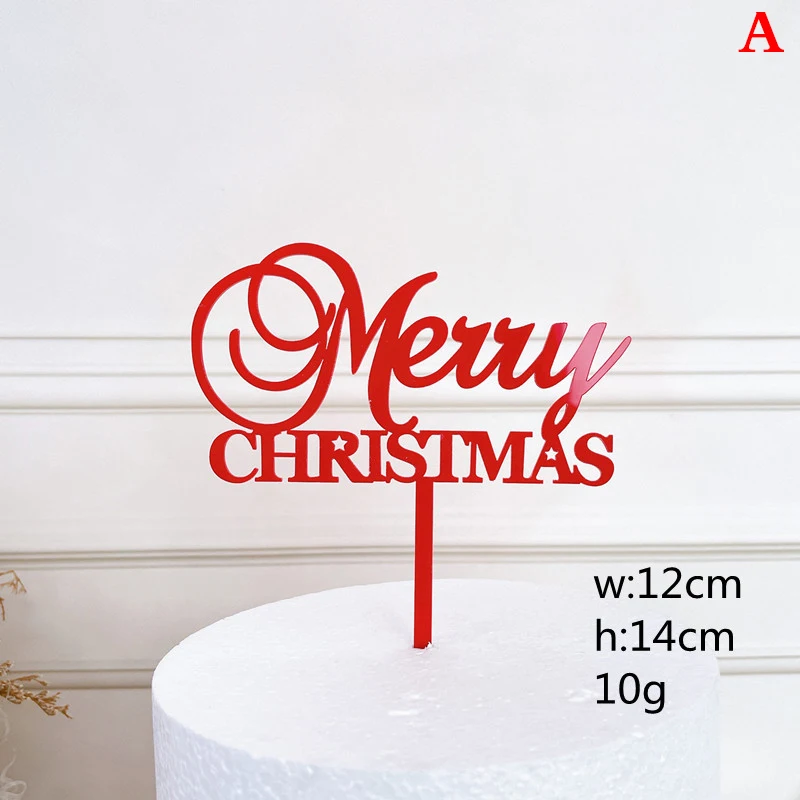 

Cake Toppers Merry Christmas Acrylic Christmas Tree Deer Acrylic Cupcake Topper For Xmas Party Christmas Cake Decorations