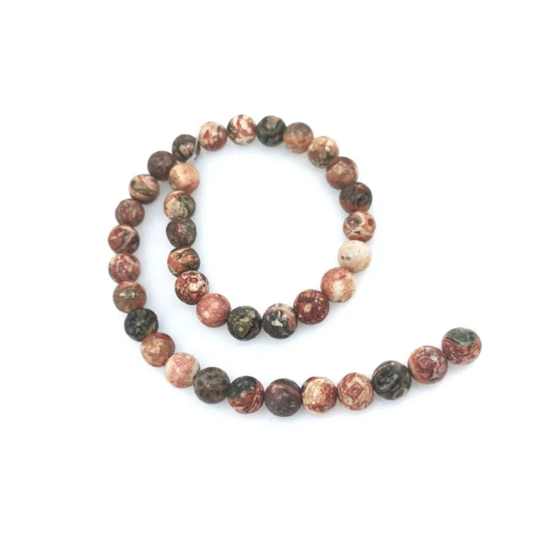 

4-12mm Fashion Jewelry Natural Gem Red Leopard Stone Beads Energy Crystal Healing Gemstone Yoga Health