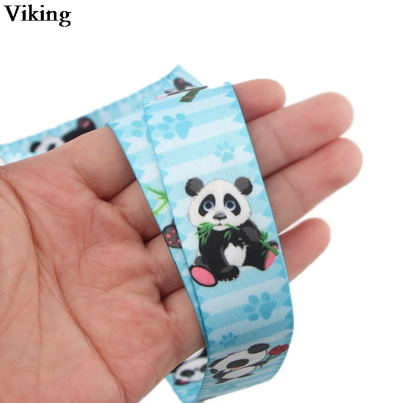 Шнурок G0326 с милым принтом панды для ключей держатель телефона рисунком из