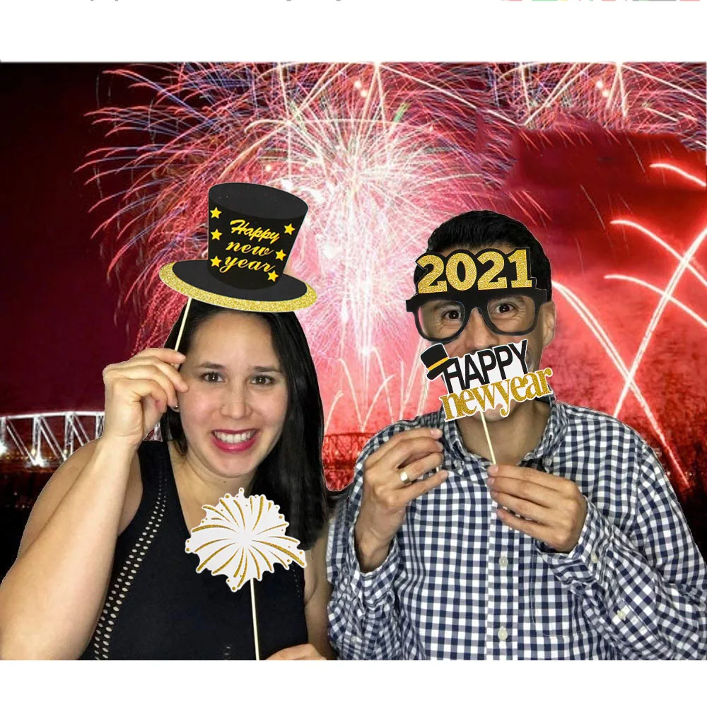 

Paper Photobooth Props 2021 Happy New Year Eve Party Decor 2020 Merry Christmas Decorations For Home Xmas Gift