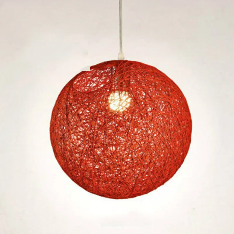 

Nordic Hemp Ball Pendant Light Living Room Dining Room Bar Garden Rattan Handmade Led Decorative hanging lamps XF1926