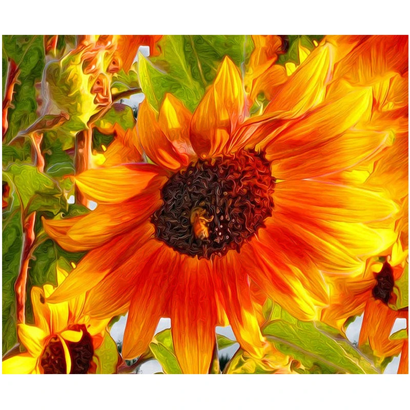 

5d Diy Full Square drill Diamond painting Blooming Sunflower Cross stitch Rhinestone Diamond embroidery Mosaic home decorZP-2024