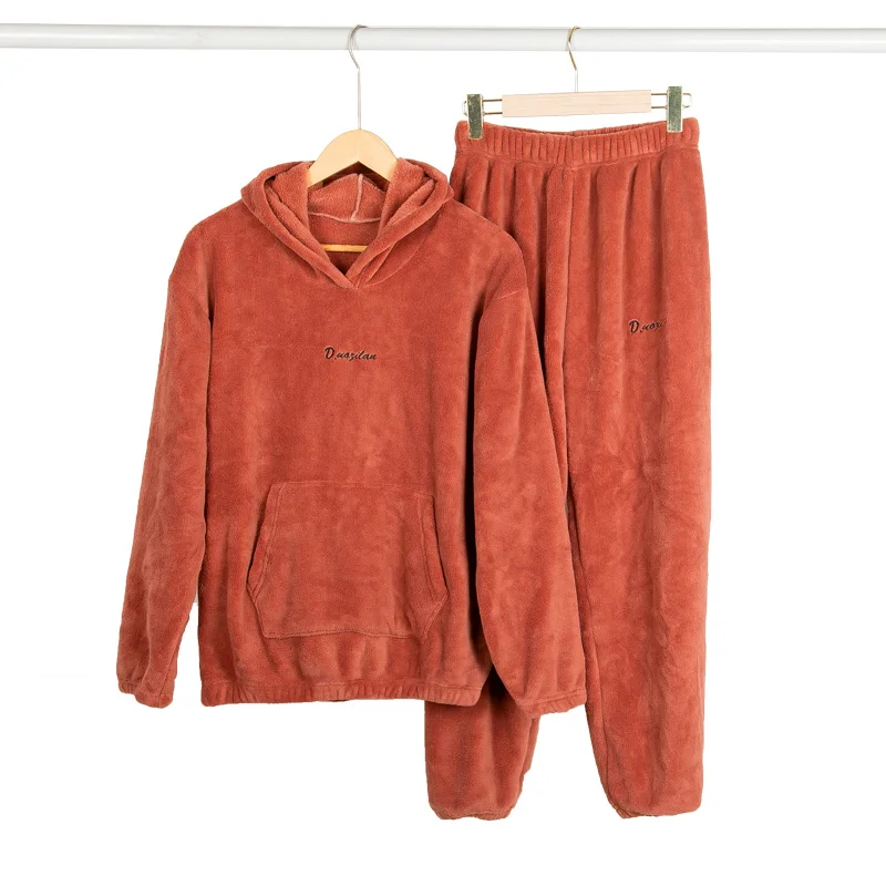 

Зимняя Фланелевая пижама, женская черная флисовая Пижама, плотная теплая бархатная одежда для сна кораллового цвета, домашняя одежда, Женск...