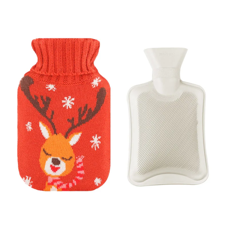 1000 мл Рождественская сумка для горячей воды грелка рук с водой вязаная шапка