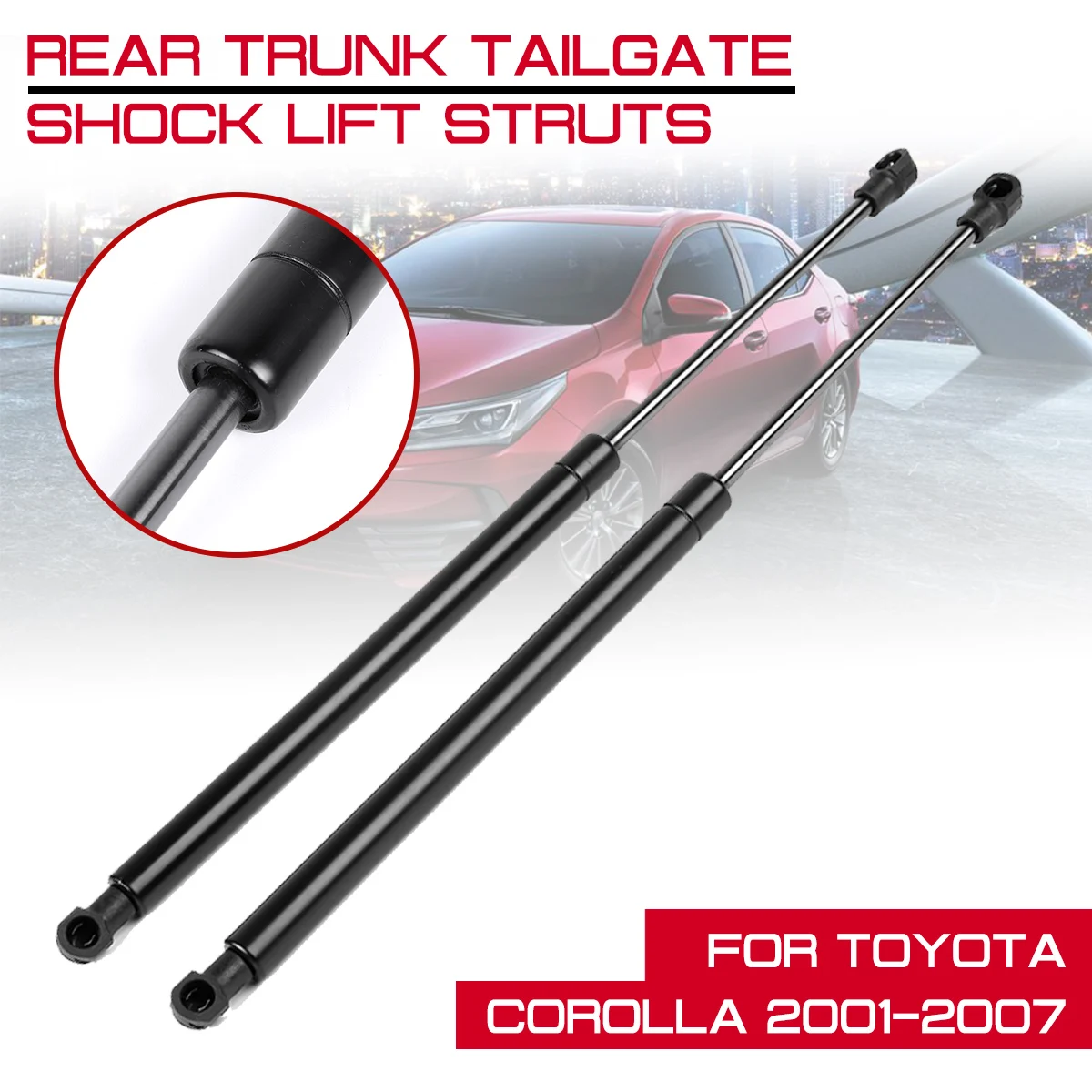 For Toyota Corolla 2001-2007 ZZE120 ZZE121 CDE120 Rear Trunk Tailgate Boot Gas Spring Shock Lift Struts Support Rod Arm Bar