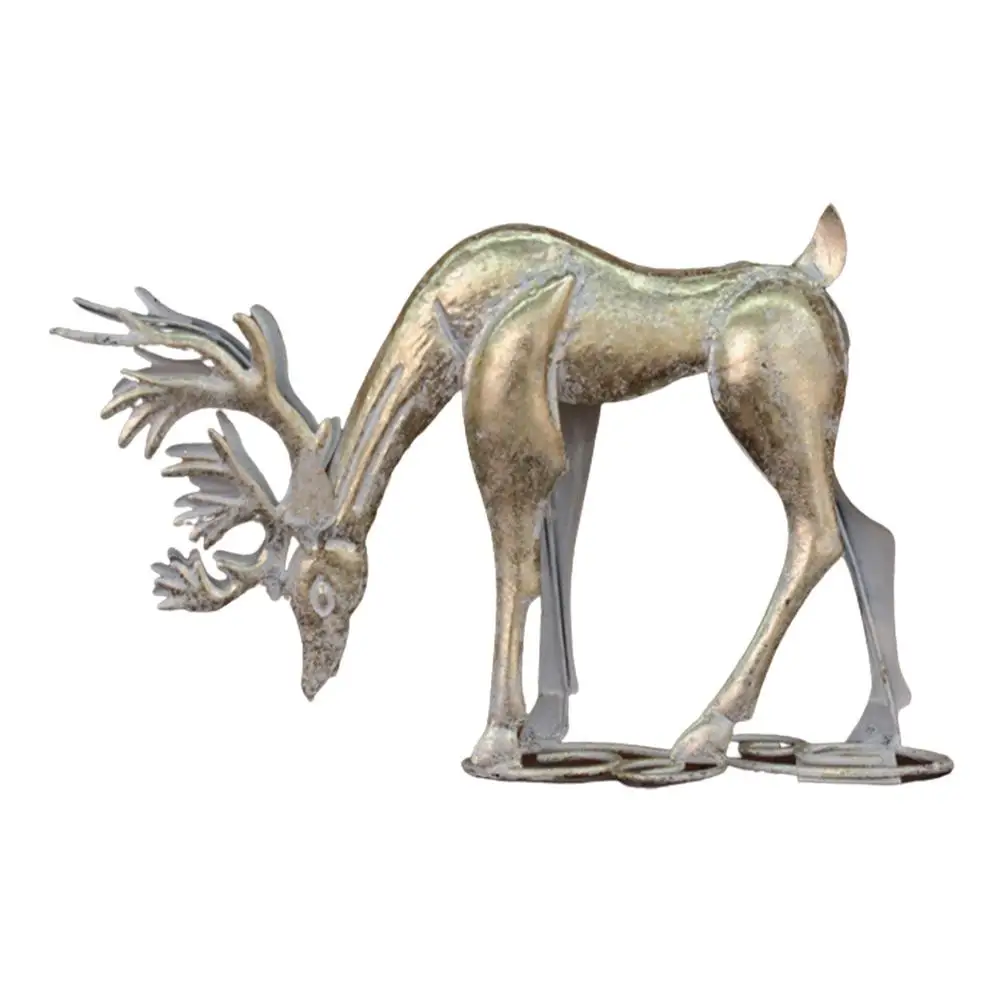 

Фигура оленя, украшение, стоячие статуи оленя для украшения стола, железный лось, украшения для стола, подарки для гостиной, ТВ, кабинета