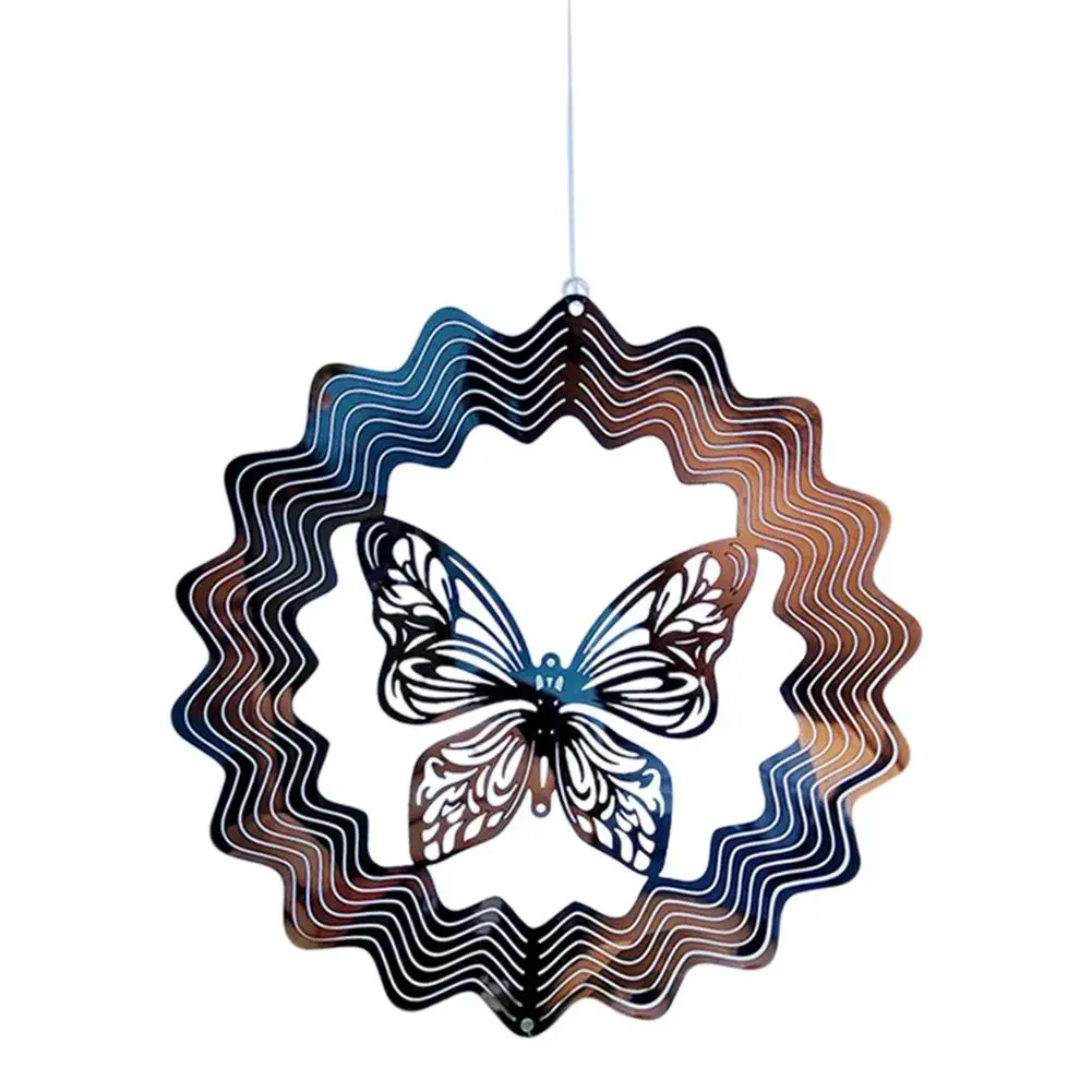 

Butterfly Wind Spinner Rotating 3D Metal Windmill Garden Yard Decoration Home Patio Porch Window Hanging Wind Chime Ornaments