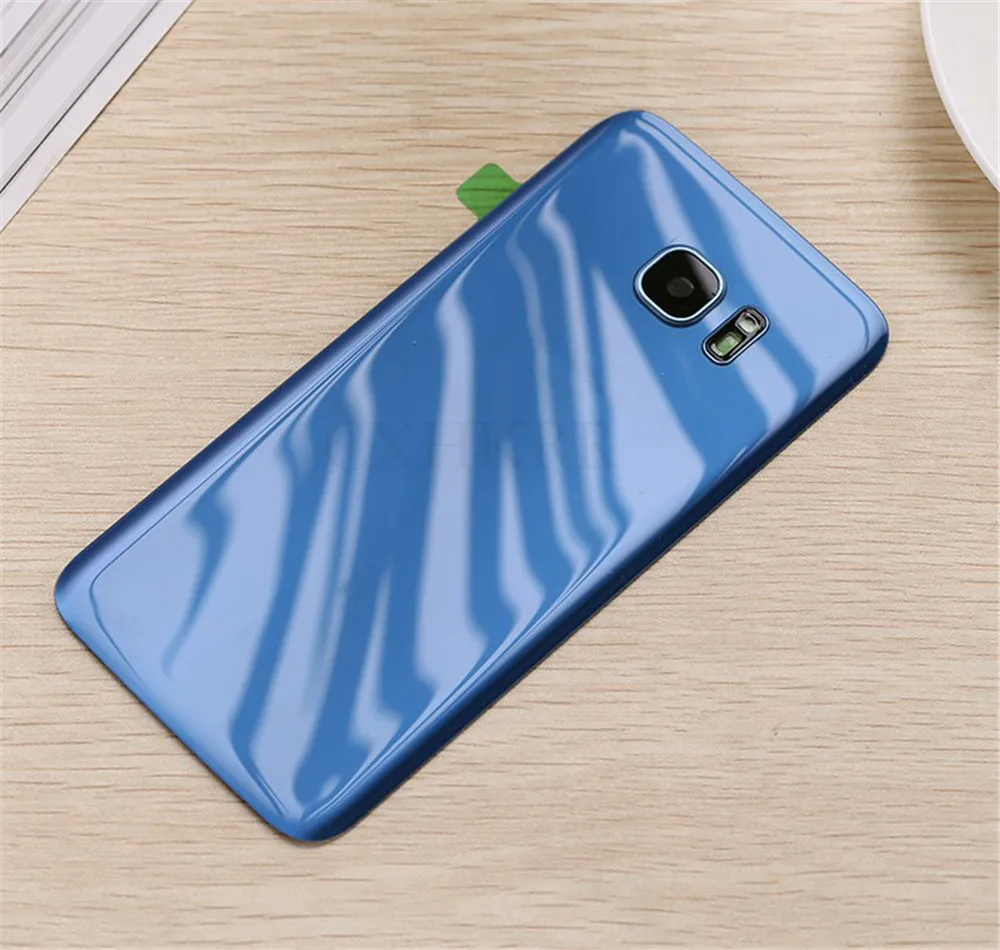 Для SAMSUNG Galaxy S7 G930F/S7 EDGE G935F Задняя стеклянная крышка батарейного отсека задняя дверь Корпус чехол Задняя стеклянная крышка с логотипом