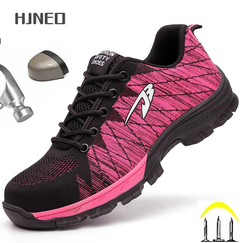 Мужская защитная обувь женские ботильоны мужские дышащая Рабочая для мужчин со