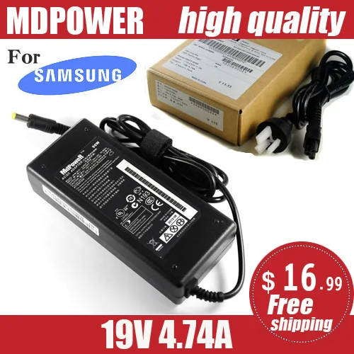

Для samsung 19V 4.74A зарядное устройство для адаптера переменного тока для ноутбука 500R4K 500R5H 500R5K 530U4B 530U4C 550P7C 600B4 AD-9019