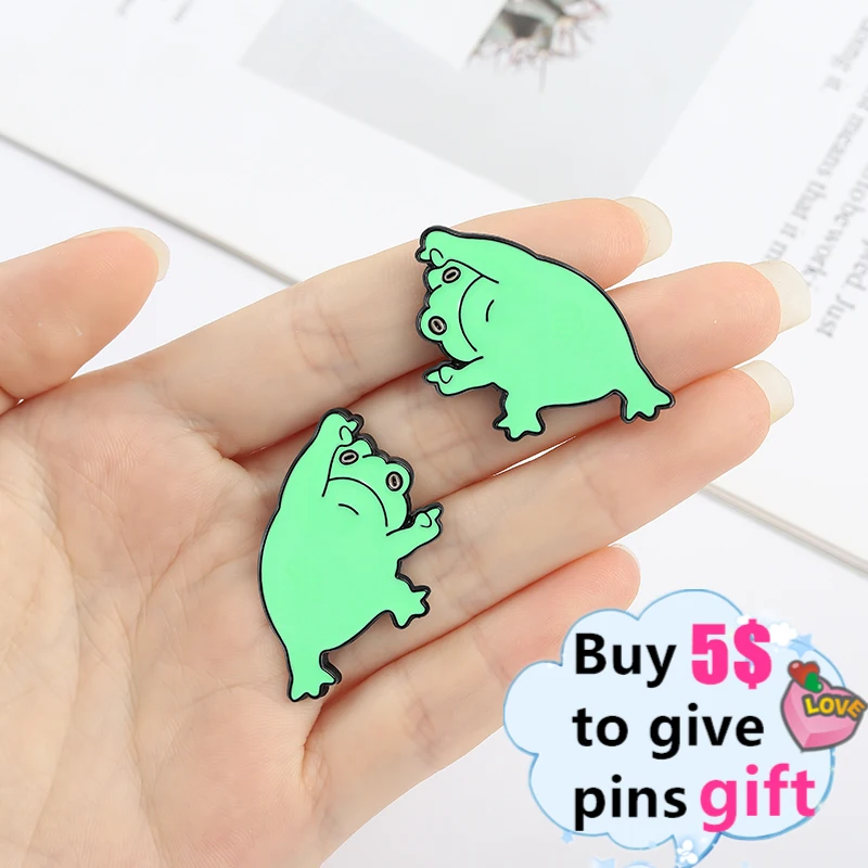 Индивидуальная зеркальная лягушка эмалевая заколка симпатичное животное брошь