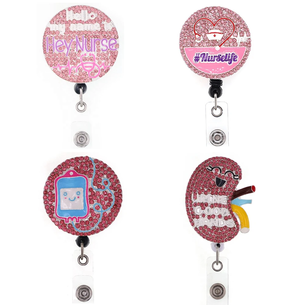 

20pcs/Lot Mixed Medical Hospital Gift For Nurse Rhinestone Enamel Cute Badge Reel Accessories Office Supplier