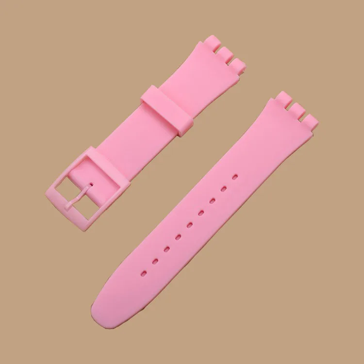 SeaTopTon твердый кремний резиновый 17 мм 19 мм 20 мм для часы swatch аксессуары военные Ремешки для наручных часов Ремешки с пластиковой пряжкой