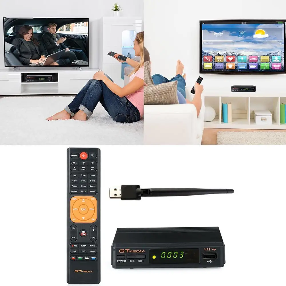 Беспроводной спутниковый приемник цифровая коробка Freesat/Gt медиа V7S HD fta dvb S2, V7HD набор обновления-top box