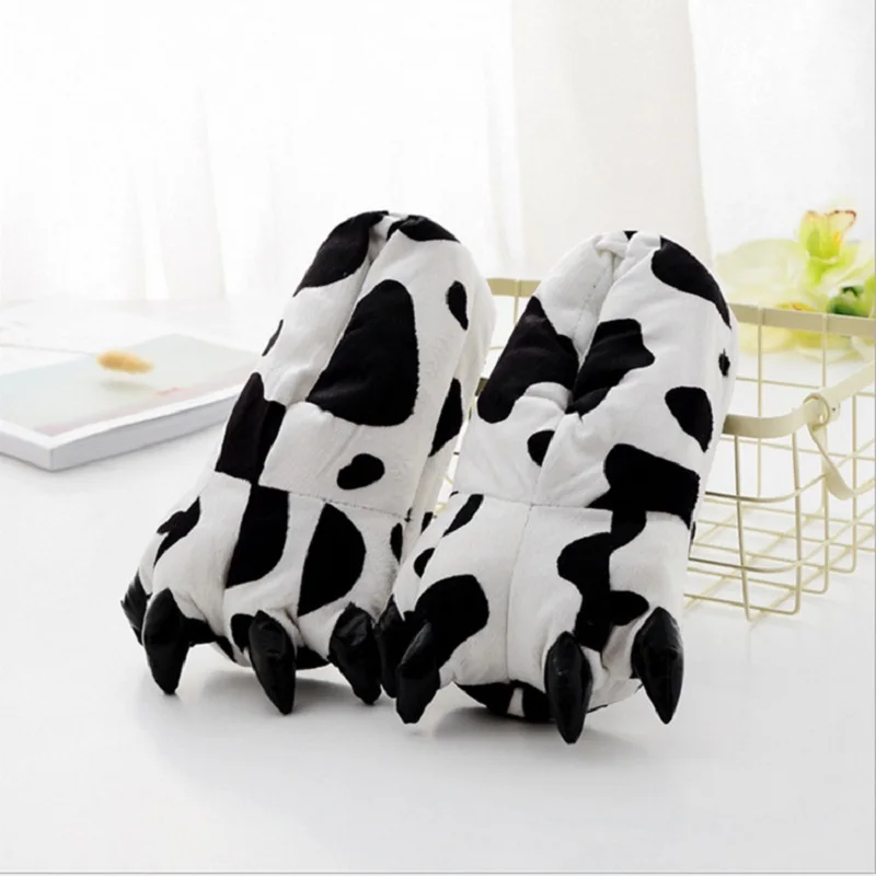 Домашние замшевые круглые хлопковые тапочки зимняя обувь с мультяшным медведем