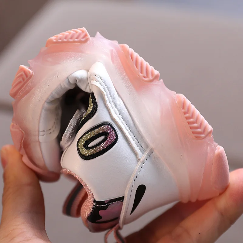 Size 21-30 Baby Breathable Glowing Shoes Luminous Sneakers for Girls Kids Anti-slippery Boys Led Light Up Casual | Детская одежда и