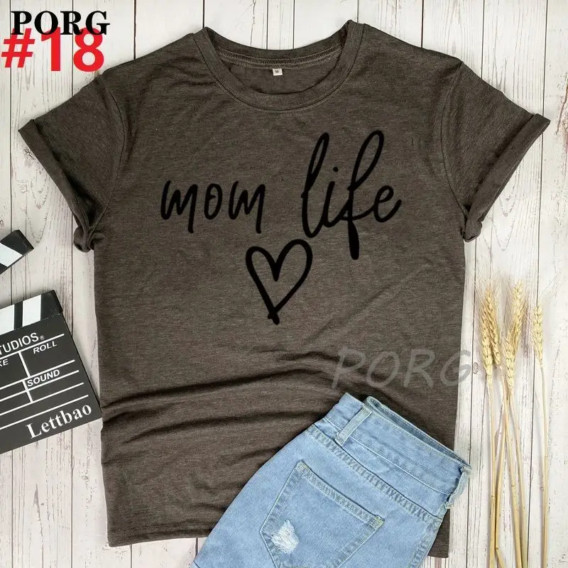 

Women T-shirt Mom Life Heart T-shirt Summer Funny New Design Mother Gift Top Casual Ladies Casual Tee Harajuku Girl T-shirt