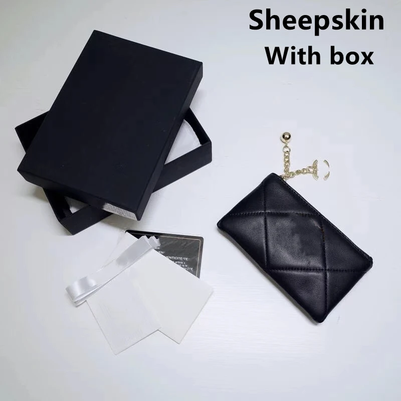 

New Luxury style hight quality Genuine Leather Classic Coin Purse Women Key Pocket Mini Wallets With Box