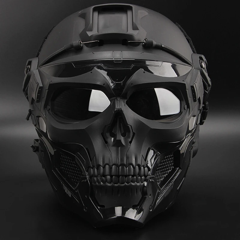 

2021 CS field tactical equipment adapter tactiacl Paintball Game helmet Airsoft Skull Skeleton protective mask Full Face Helmet