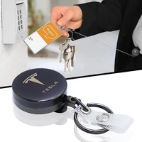 new metal car keychain key ring creative free stretch rope for model3 model 3 s x y auto accessories car styling