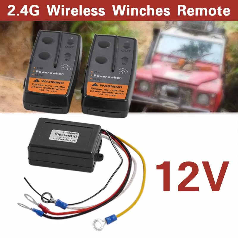 

2.4G 12V 50M Digital Wireless Winches Remote Control Recovery Kit For Jeep SUV Car Receiver Remote Car Wireless Winch Controller