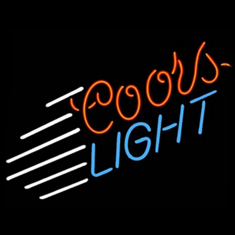 

Coors Light Blue Stripe Neon Sign Handmade Real Glass Tube Beer Bar KTV Club Shop Store Motel Home Display Deco Lamp 17"X14"