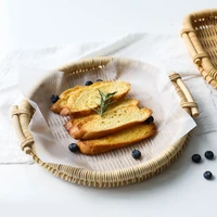 cx handmade bamboo bread basket fruit basket rattan household knitted basket food storage basket rattan