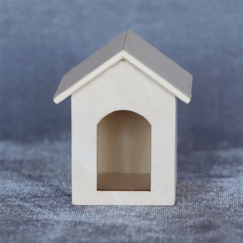

1:12 Mini Wood Simulation Doghouse Model Dollhouse Garden Decoration Accessories