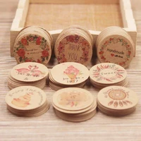 100pcslot circle shape kraft paper gift label tag handmade jewelry charms tag diy for candygiftcookies packing label card