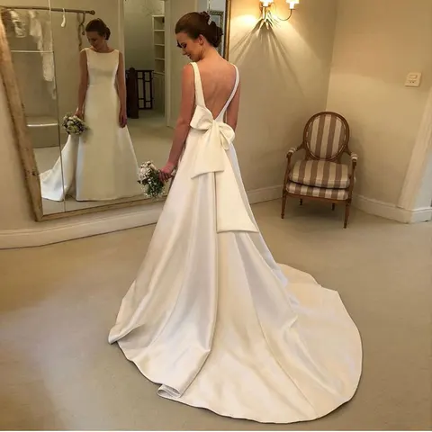 2021 robe satin longue wedding party Dress Robe De Soiree longue simple robe de soiree bride to be атласное платье robe sexy