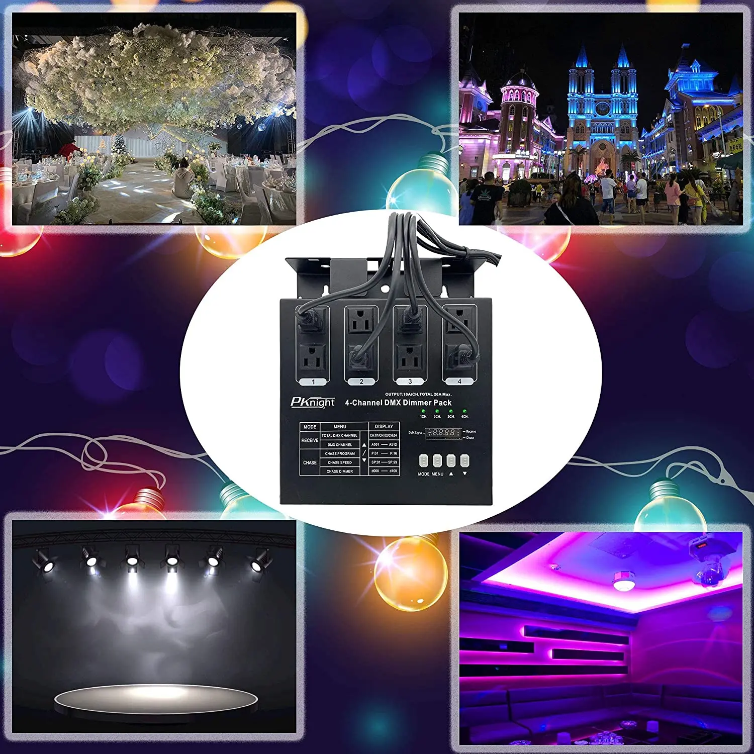 Pknight 4-канальный программируемый проектор dmx512 диммерный блок | Аксессуары для
