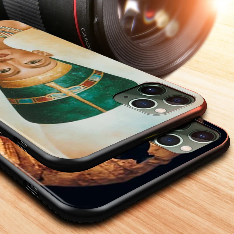 

Black Cover Ancient Egyptian Pharaohs for Apple iPhone 12 Mini 11 XS Pro Max X XR 8 7 6 6S Plus SE 2020 5 5S Phone Case