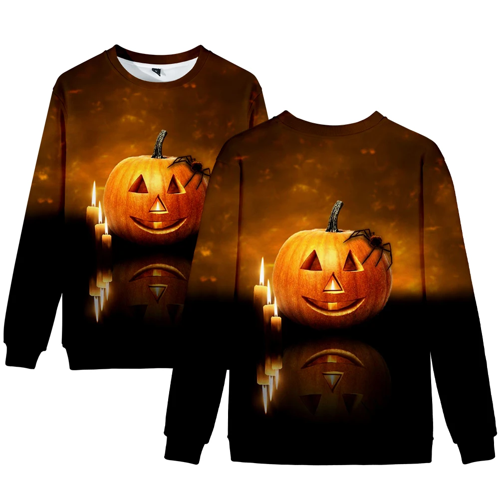 Happy Halloween 3D Women Pullovers Print Crew neck sweater Jumper Sweatshirt Winter Lady Hem | Мужская одежда