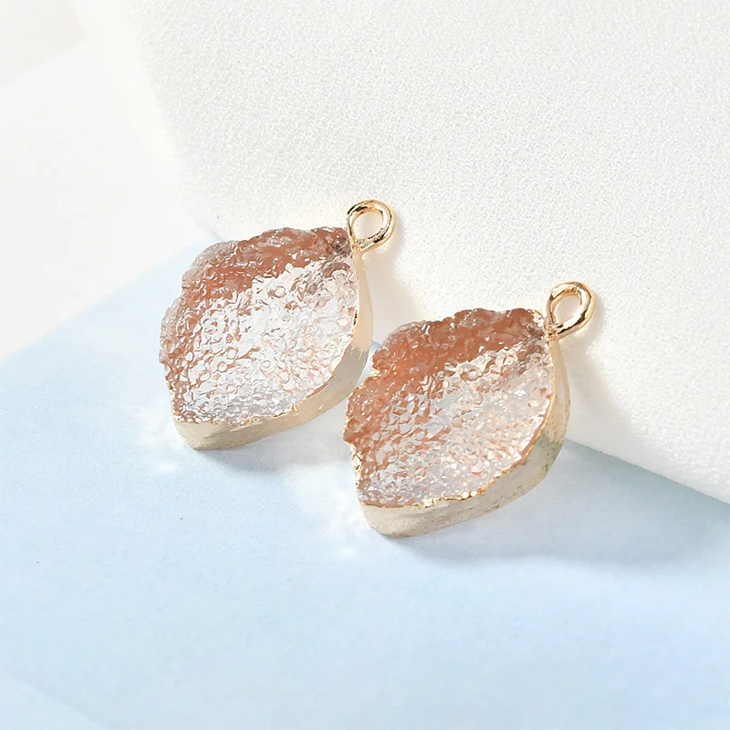 Прозрачный ремешок с имитацией руды и листьев подвесной полимерный кулон серьги