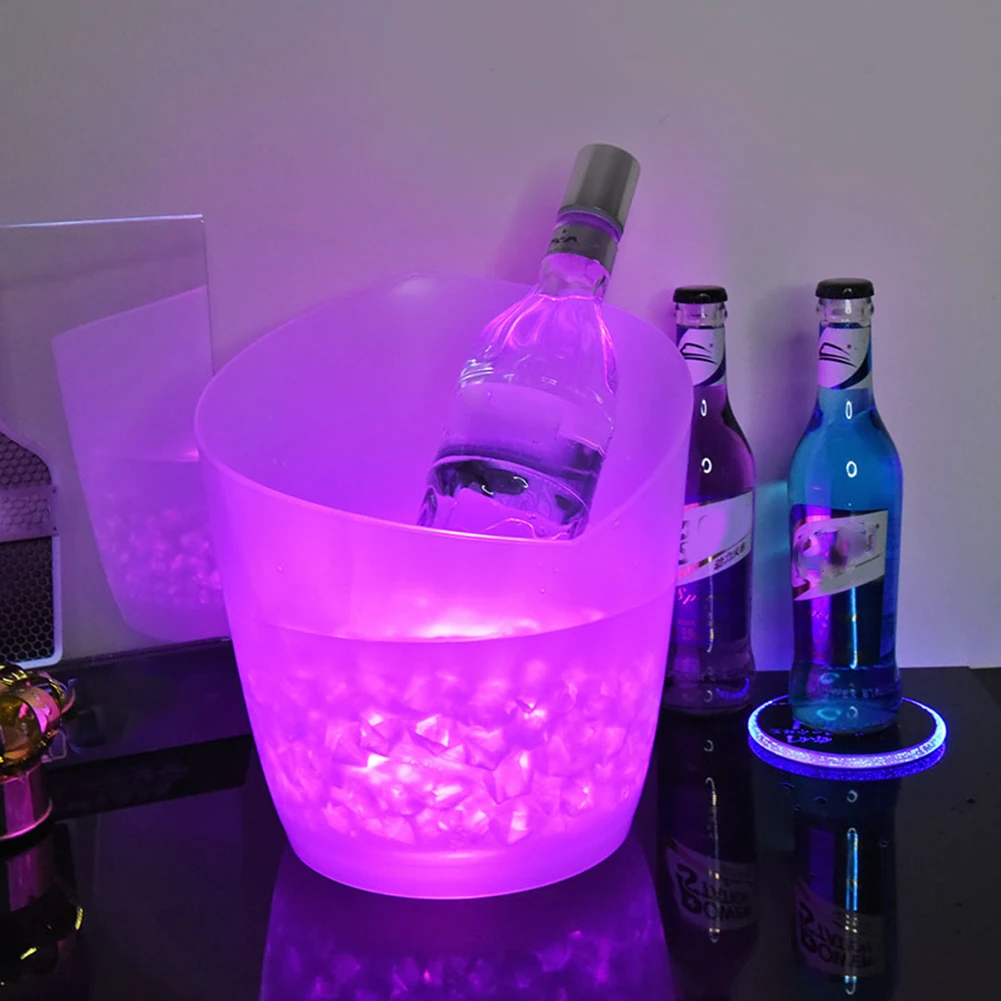 

LED Ice Bucket 5L Wine Champagne Home Nightclub Bar Light Up Whiskey Bucket Light Up Champagne Bars Night Party