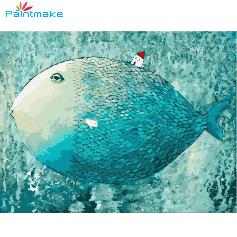Paintmake Fish House DIY живопись по номерам наборы для рисования картина маслом на холсте