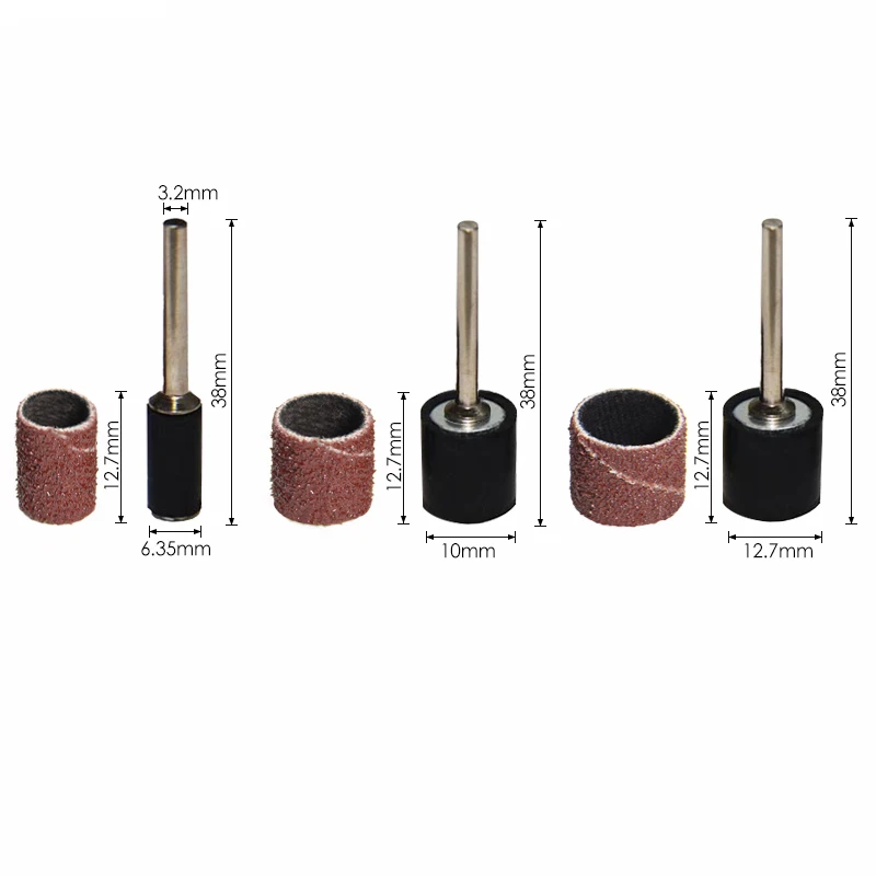 42 шт. шлифовальная лента для ногтей рукава и барабан комплект 3 2 мм оправки Мини