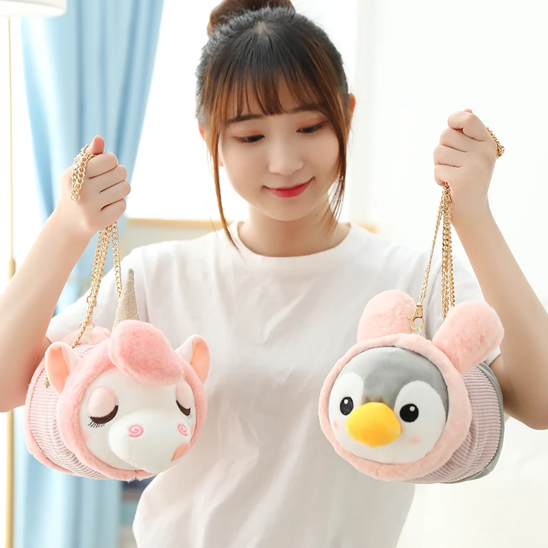 Мультяшные плюшевые игрушки мягкие в виде животных единорог щенок обезьяна