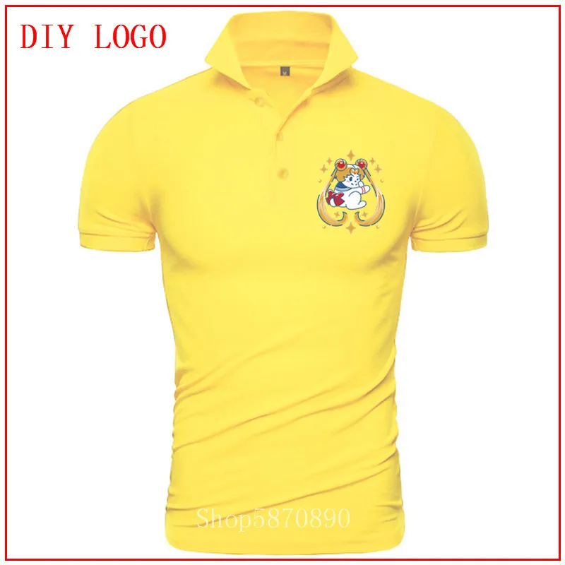 Homme POLO лучший бренд хлопок Сейлор Усаги мужские поло с короткими рукавами высокое