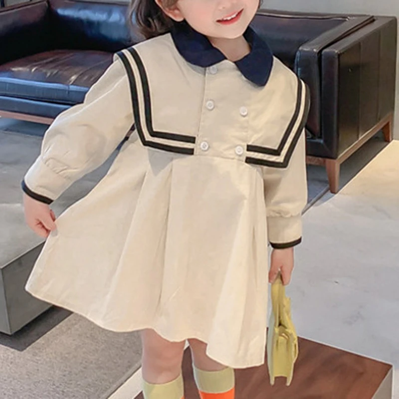 

Dress 2021 New Spring College Style Dress Clothing For Girls School Style Kids Clothes Girls Children Dresses
