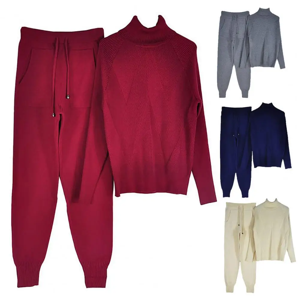 

New Stylish Leisure Suit Soft Skin-Friendly Knitted Fabric Woolen Sweater for Daily Wear Knitwear Set