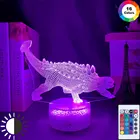Анакилозавр динозавры USB Сенсорная 3D лампа животное яркая Лавовая база многоцветный с пультом дистанционного управления для детей декор Homeroom